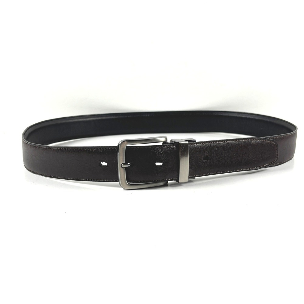 Dockers Reversible Belt Mens 34 Brown Black Leather Swivel Buckle Casual
